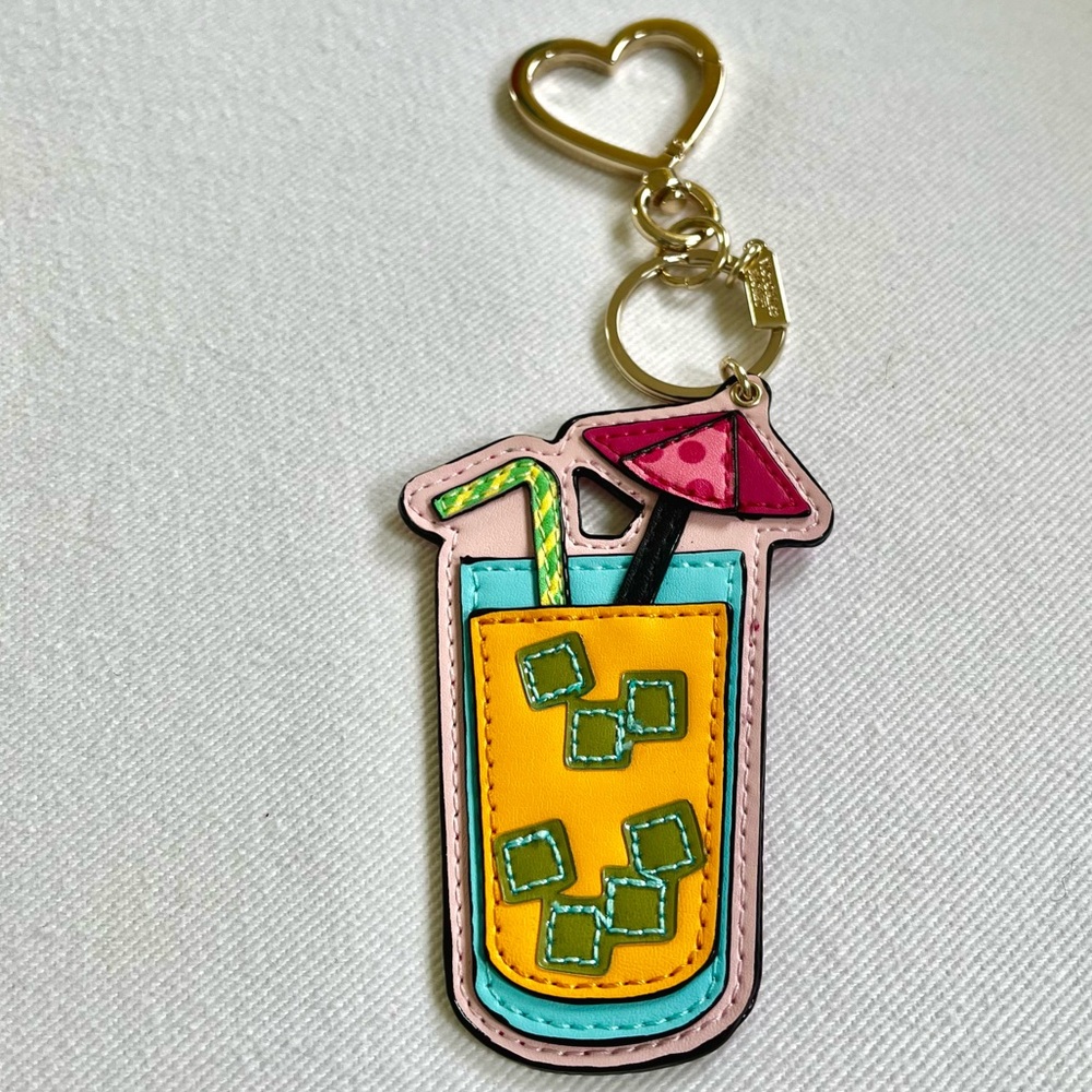 Victoria’s Secret PINK leather cocktail drink key chain NEW RARE